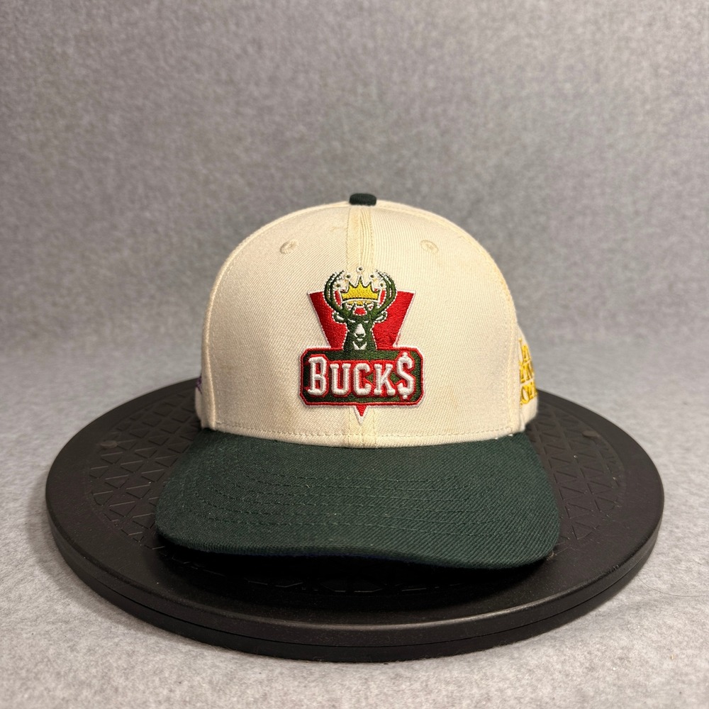 Unconventional Milwaukee Bucks Certified 34 Freak Snapback Hat Cream Green NBA